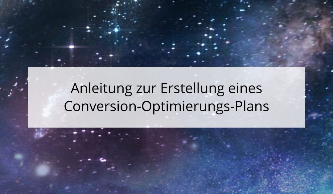 Anleitung zur Erstellung eines Conversion-Optimierungs-Plans